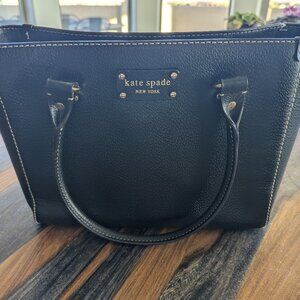 Black Kate Spade Wellesley Quinn Pebbled Leather Satchel Tote Bag